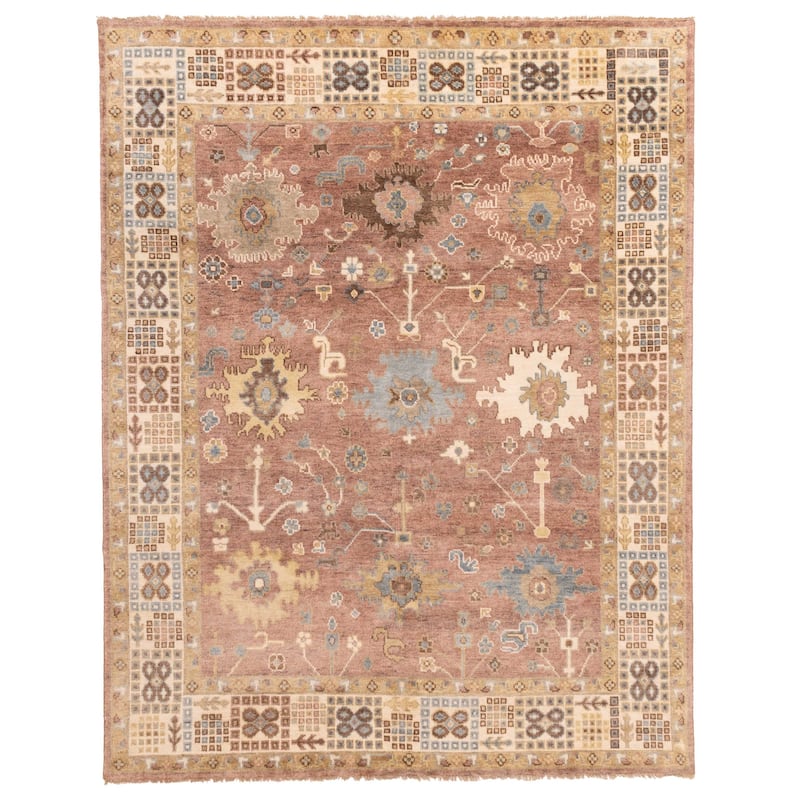 ECARPETGALLERY Hand-knotted Modern Oushak Dark Violet Wool Rug - 8'1 x 10'2