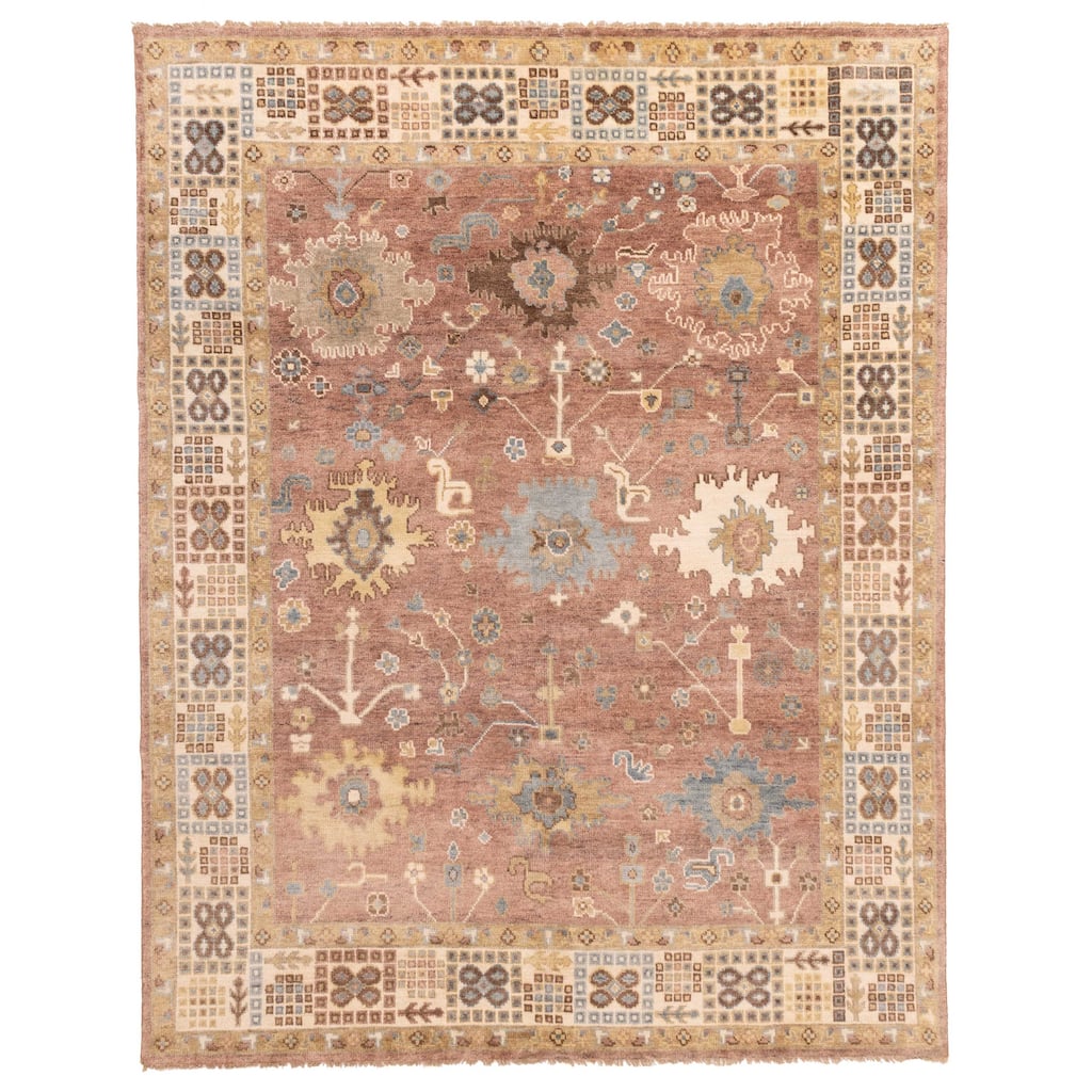 ECARPETGALLERY Hand-knotted Modern Oushak Dark Violet Wool Rug - 8'1 x 10'2