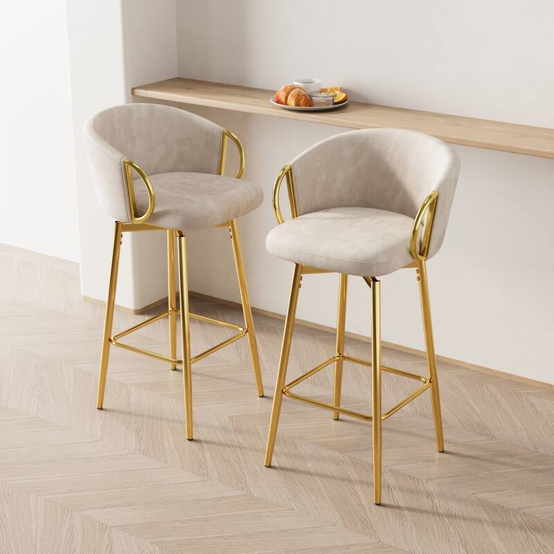 Ostweer Furniture Modern 30'' Swivel Bar Chairs Set of 2