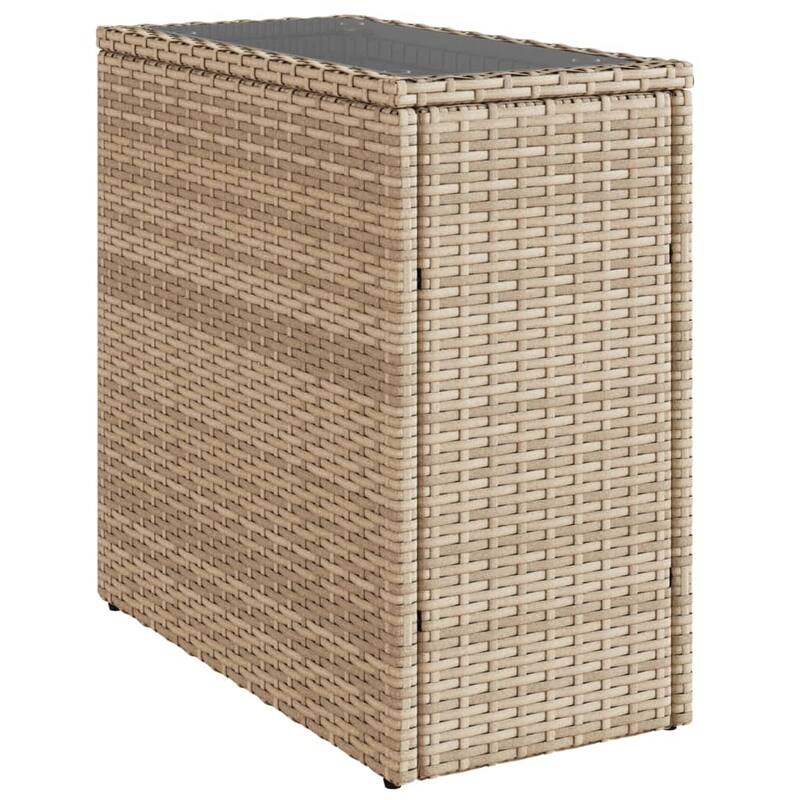 vidaXL Patio Side Table Outdoor Furniture Side Tea Coffee Table Poly Rattan - 10.8 x 22.8 x 21.7 in