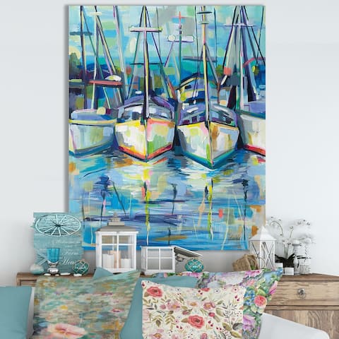 Designart " Morning Dock" Cottage Canvas Wall Art