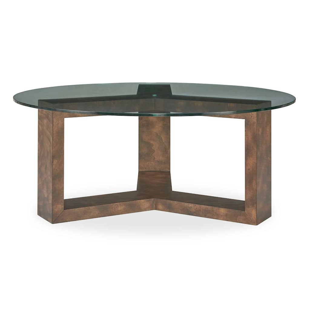 Uttermost Ignis Round Glass Coffee Table - 42.00" W x 16.50" H x 42.00" D