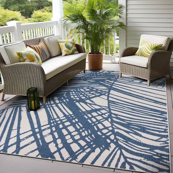 World Rug Gallery Nature Inspired Tropical Indoor/Outdoor Area Rug ...