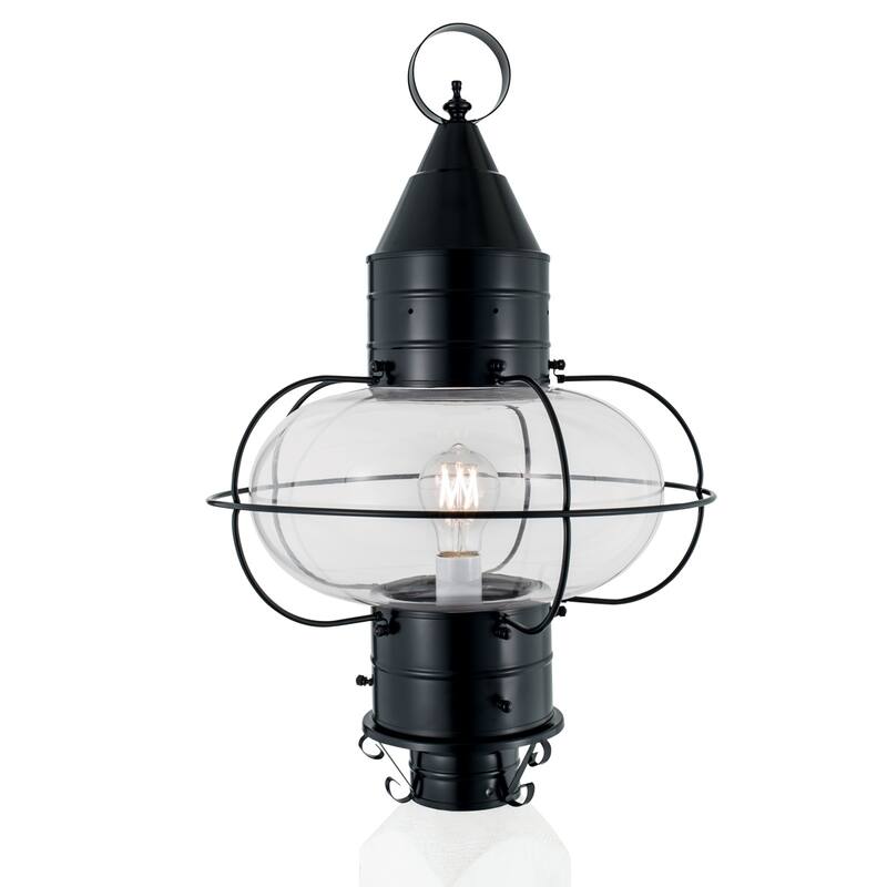 Elk Home Classic Onion Outdoor Post Light - Gun Metal with Clear Glass