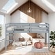 preview thumbnail 2 of 24, Twin Loft Bed with Ladder, Bed Platform of Strengthened Slats, Grey Grey
