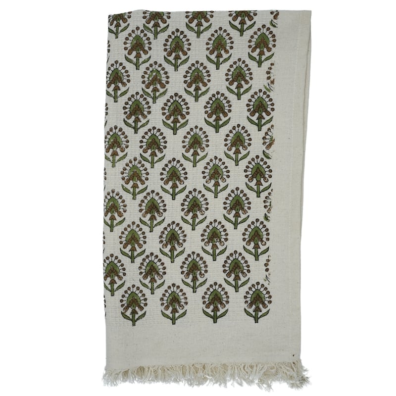 Fabdivine Handmade Floral Block Print Kitchen or Bath Room Hand Towels Home or Office Accent
