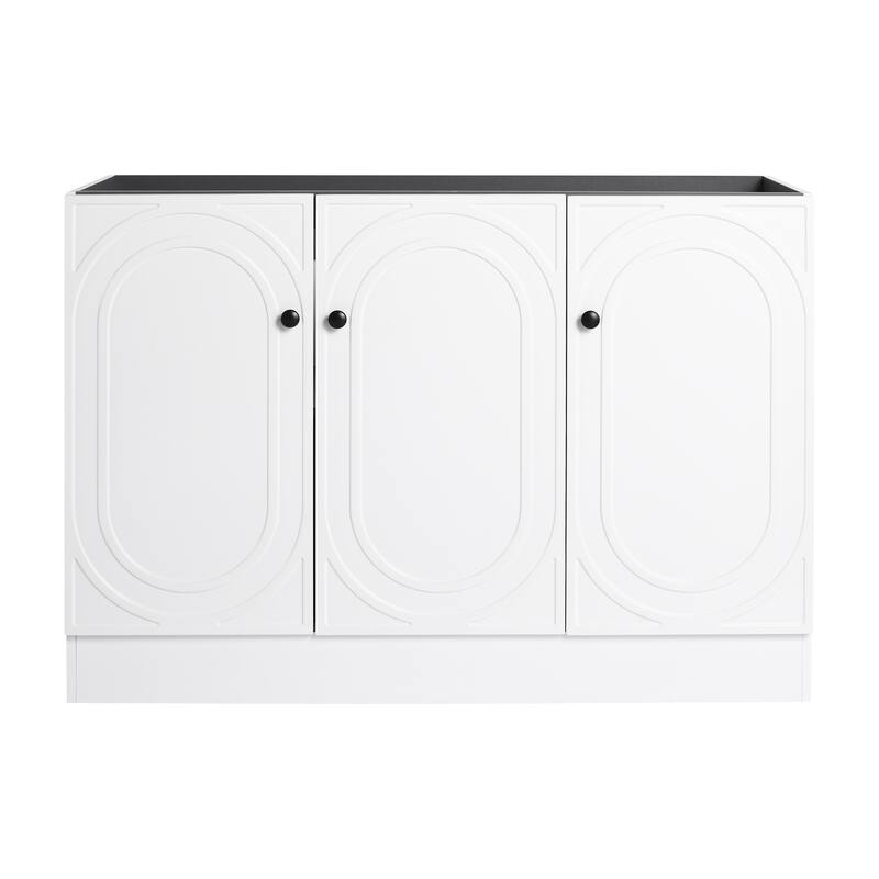 Modern 48 Inch Freestanding Bathroom Vanity Base without Sink, Storage Cabinet with Soft-Close Doors and Adjustable Shelves