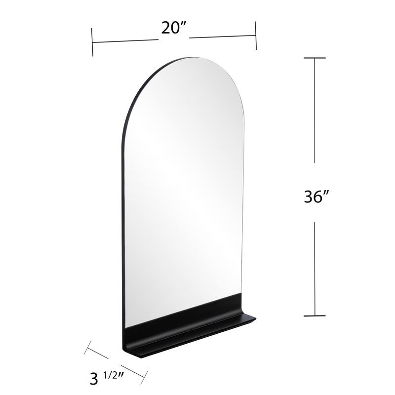SEI Furniture Badden Decorative Mirror w/ Shelf - Black