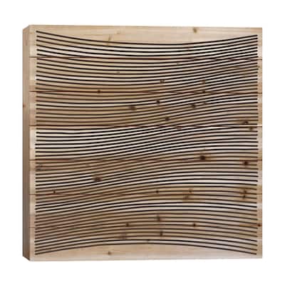 Modern Art- Wavy Lines Print On Wood by 5by5collective - Multi-Color