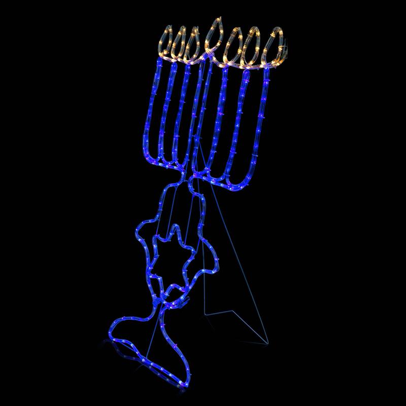 Alpine Corporation Hanukkah Decoration with Blue and White LED Lights