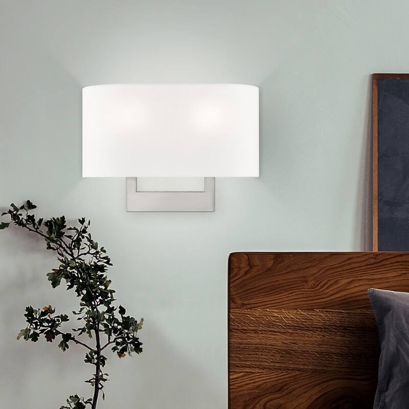 Livex Lighting 2-light Brushed Nickel Wall Sconce, 42401-91 - 14" W X 9.5" H X 3.95" EXT