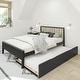 preview thumbnail 18 of 21, Max and Lily Twin over Full Bunk Bed with Trundle Black/Blonde