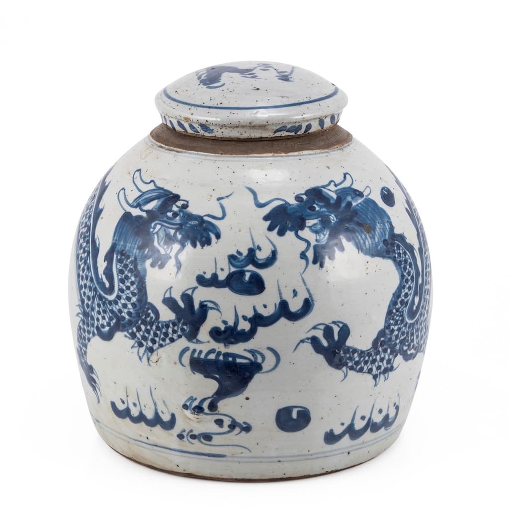 Vintage Ming Jar Dragon Motif - Large