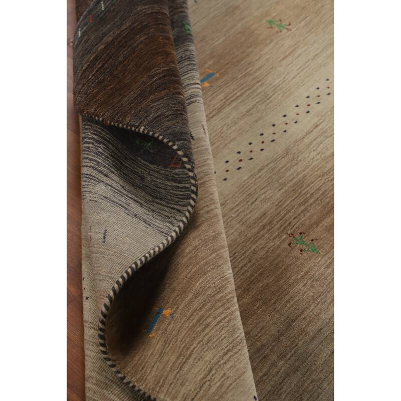 Hand Knotted Oriental 100% Wool Carpet Tribal Stripe Multi-Colored Gabbeh Area Rug - 7' 10'' X 5' 8''