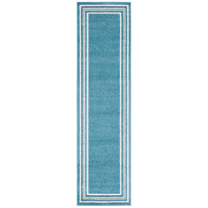 SAFAVIEH Cabana Ayfer Transitional Rug - 2'2" x 8' Runner - Turquoise/Ivory
