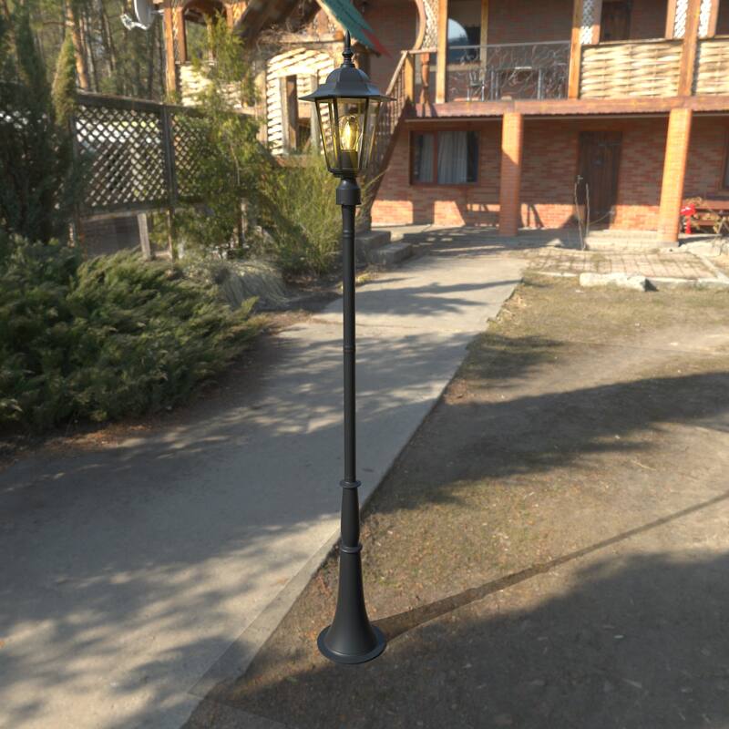 1 -Light Textured Black Outdoor Post Lantern Light