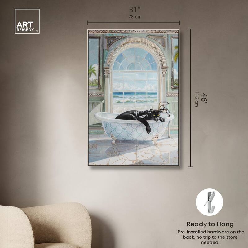 Panther Arch Bathroom Glam Canvas by Art Remedy