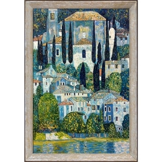 Gustav Klimt 'Church in Cassone' (Landscape with Cypress) Hand Painted Oil Reproduction