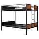 preview thumbnail 8 of 14, Modern Full-Over-Full Steel Frame Bunk Bed with Safety Rail and Built-in Ladder for Bedroom and Dorm Use