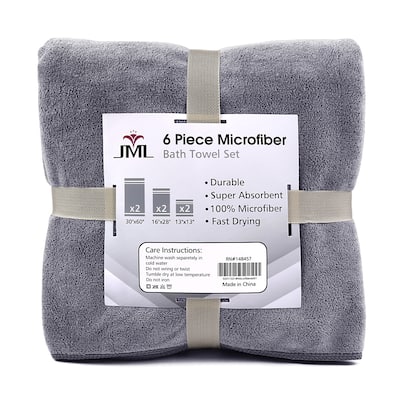 6-Piece Towel Set（2 bath towels + 2 hand towels+ 2 washcloths）