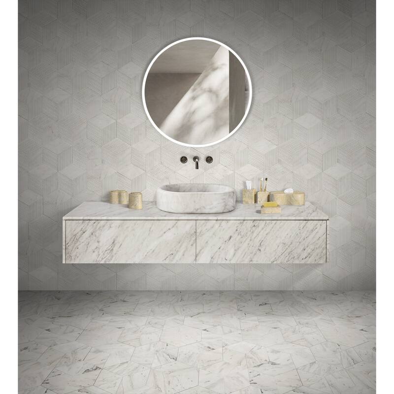 Roomfitters Marble Bathroom Accessories Set, Natural Stone Countertop Accessory Set, Solid Marble Vanity Set