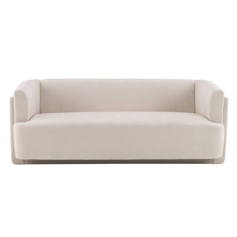 Christopher Knight Home - Modern Upholstered 77.56" 3-Seat Sofa with Geometric Block Arms