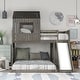 preview thumbnail 11 of 25, Twin Over Full Treehouse Style Bunk Bed with Ladder, Slide, and Guardrail for Kids