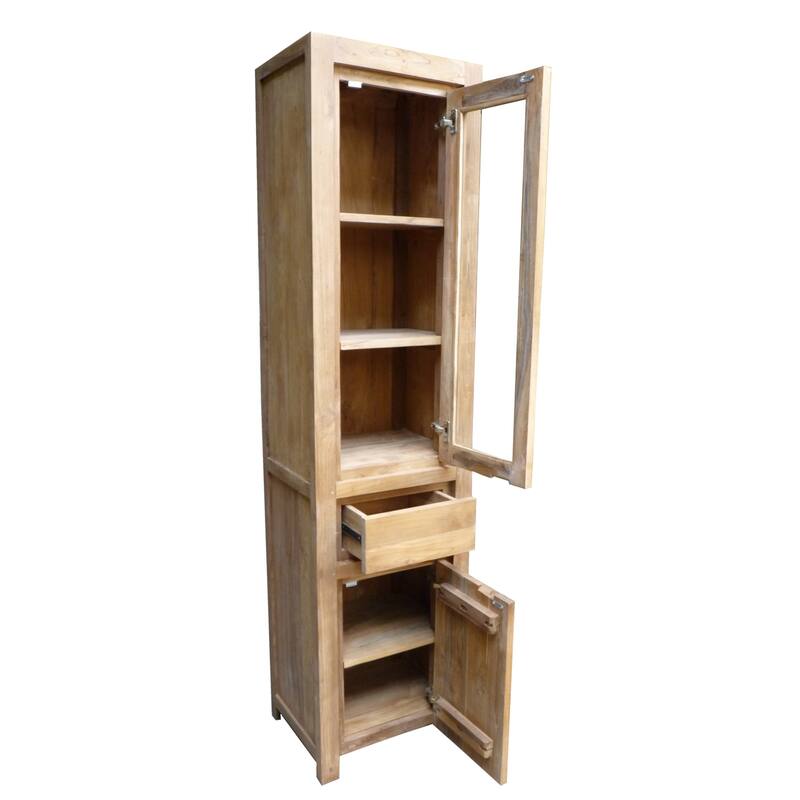 Chic Teak Recycled Teak Wood Solo Cupboard / Curio Cabinet