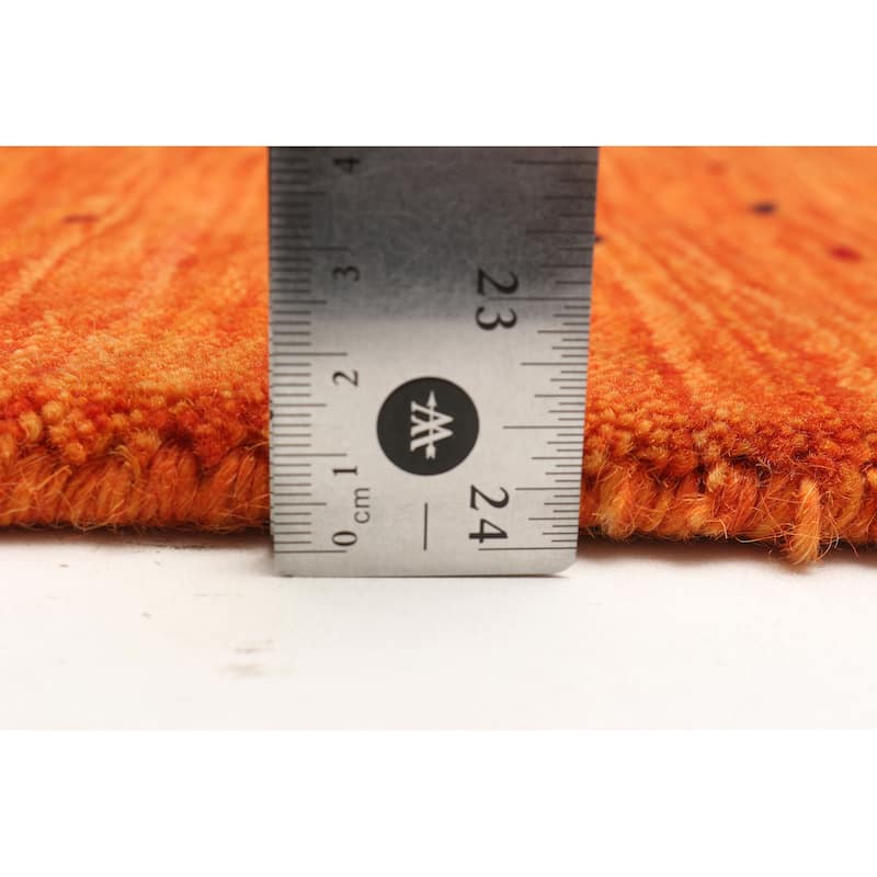 ECARPETGALLERY Hand Loomed Kashkuli Gabbeh Dark Copper Wool Rug - 2'8 x 4'8