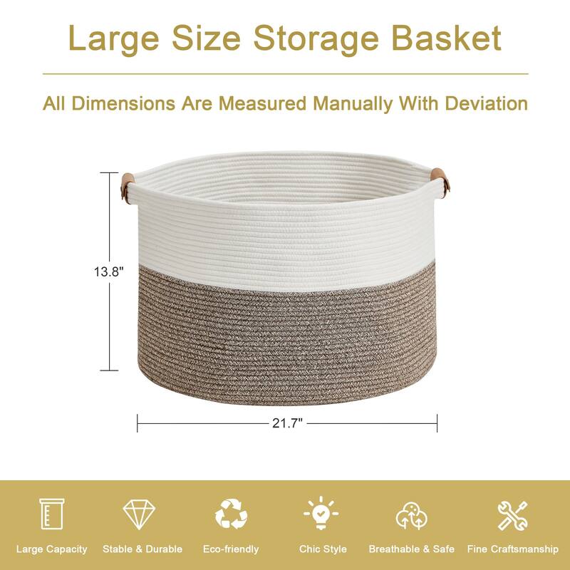 VECELO Storage Fabric Basket Set of 2