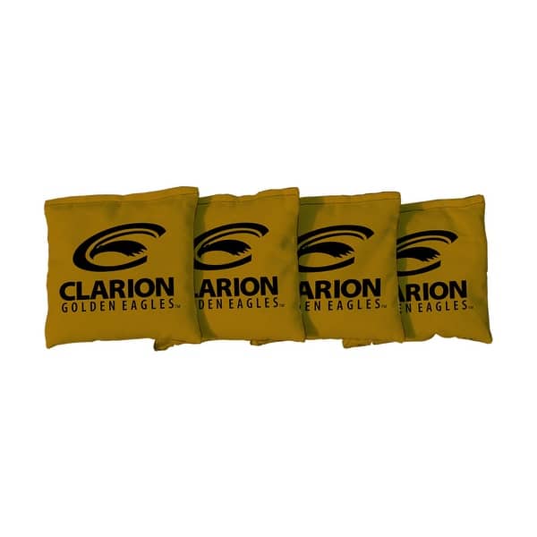 slide 2 of 3, Clarion Golden Eagles Gold Cornhole Bags All-Weather Resin Filled