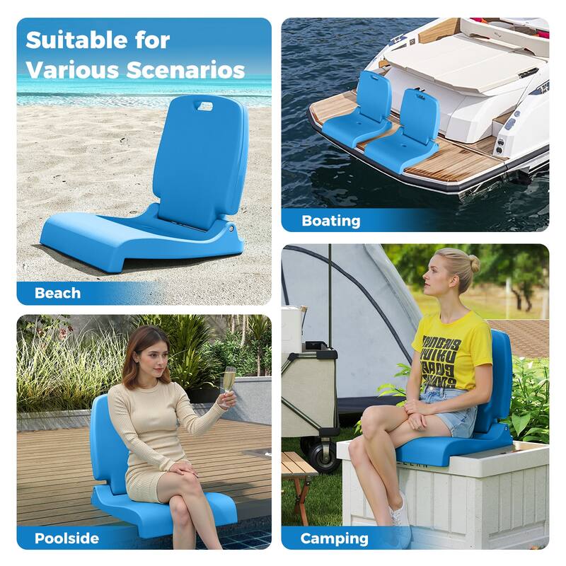 Gymax 2PCS Poolside Chairs for Edge of Pool Foldable Outdoor Pool