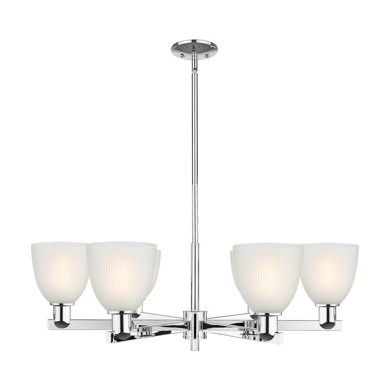 Innovations Lighting Endless Possibilities Arcadia - Castile - 6 Light 36" Stem Hung Chandelier - Polished Chrome/White