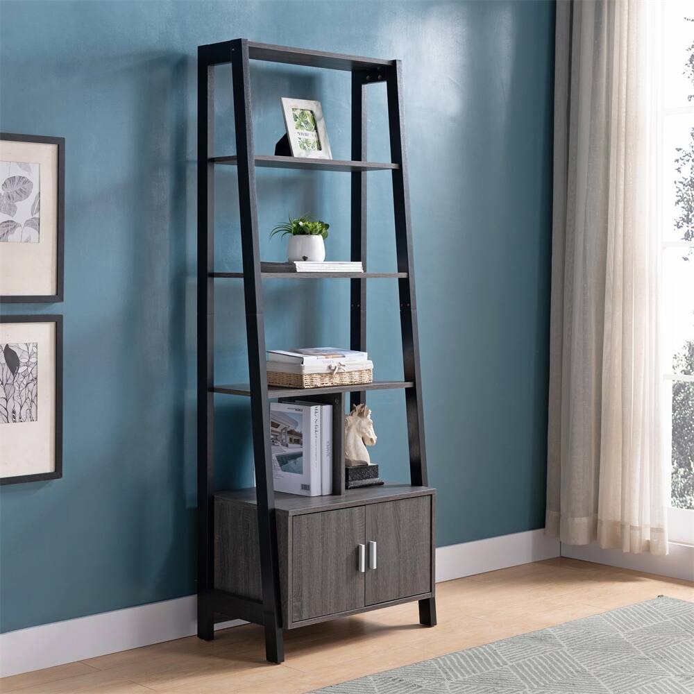 Modern Bookcase Distressed Grey