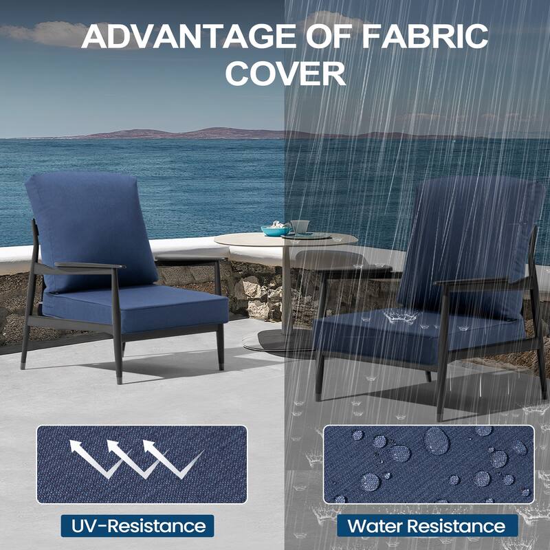 Pellebant 22 x 21 x 3.5 in Patio Deep Seat Chair Outdoor Cushion Set