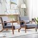 Aston Modern Solid wood Accent Chair - One-person position*2 - Including Two Grey Chair