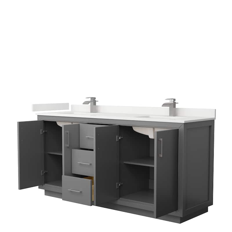 Icon 72-inch Double Vanity, Quartz Top
