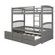 preview thumbnail 12 of 10, Multifunctional Trundle Bunk Bed with Drawers