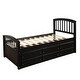 preview thumbnail 29 of 45, Twin Size Platform Storage Bed Solid Wood Bed with 6 Drawers,Paint Surface,Environmentally Friendly Materials，Brown