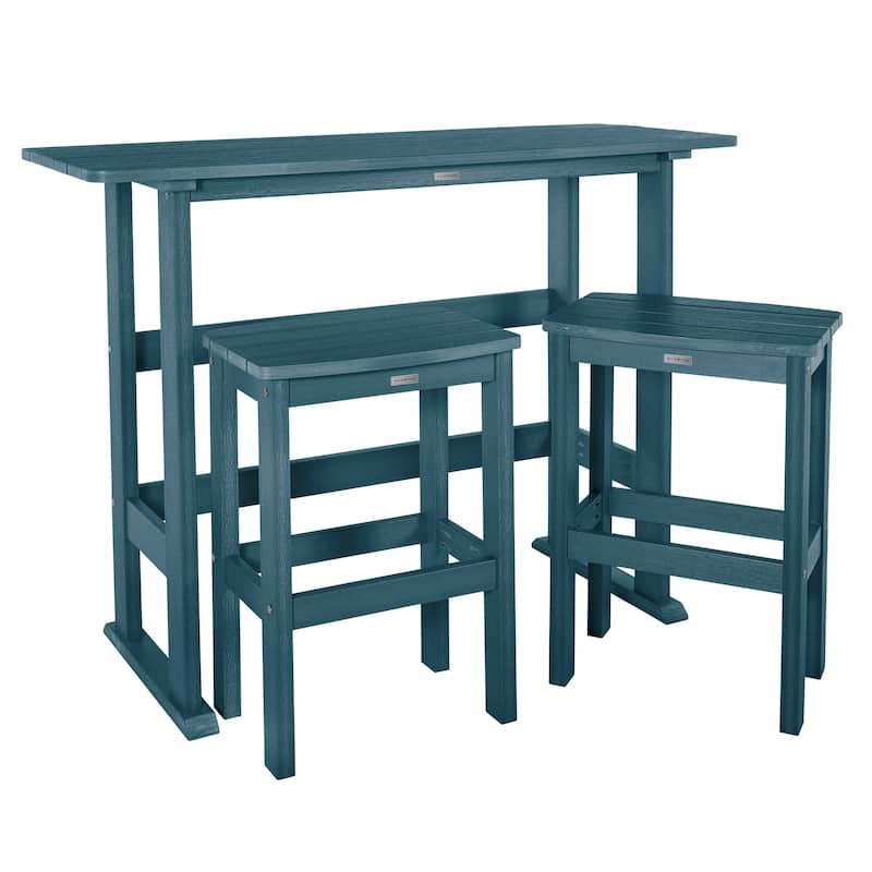 Lehigh 3-piece Outdoor Balcony Set - Bar-height - Nantucket Blue