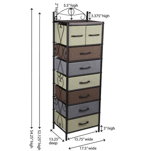 dimension image slide 1 of 2, Household Essentials Tower Storage Organizer with 8 Multicolor Drawers