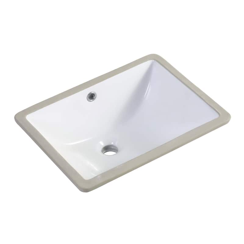 Fine Fixtures Undermount Vessel Bathroom Sink - 16" x 12" - White