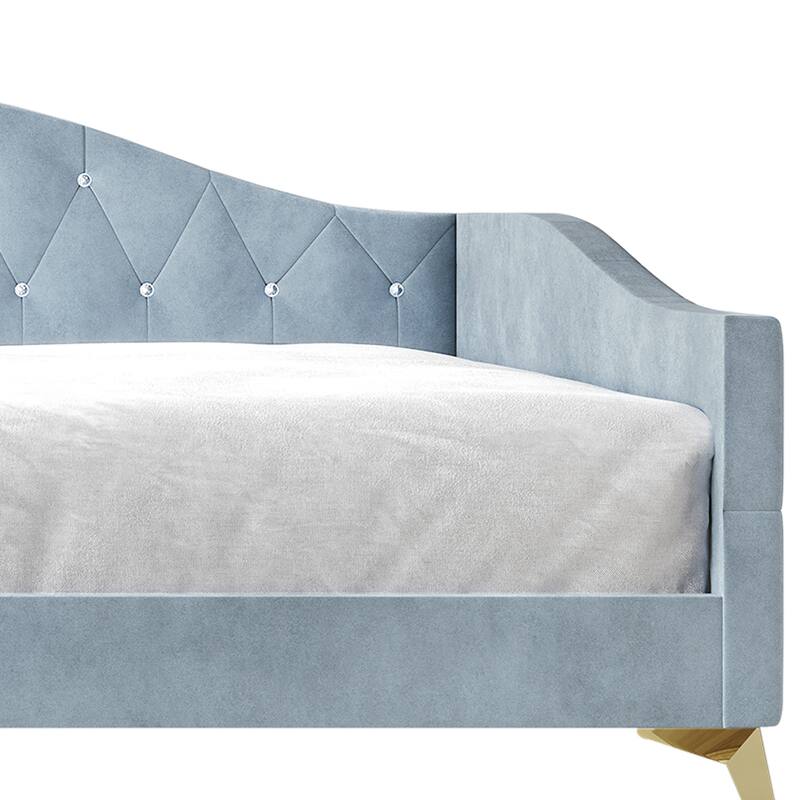 CraftPorch Elegant Crystal Button-Tufted Twin Size Upholstered Daybed