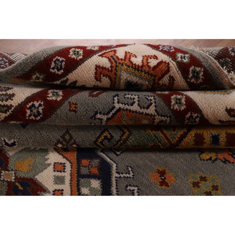 Geometric Kazak Oriental Area Rug Handmade Wool Carpet - 8'0" x 10'1"