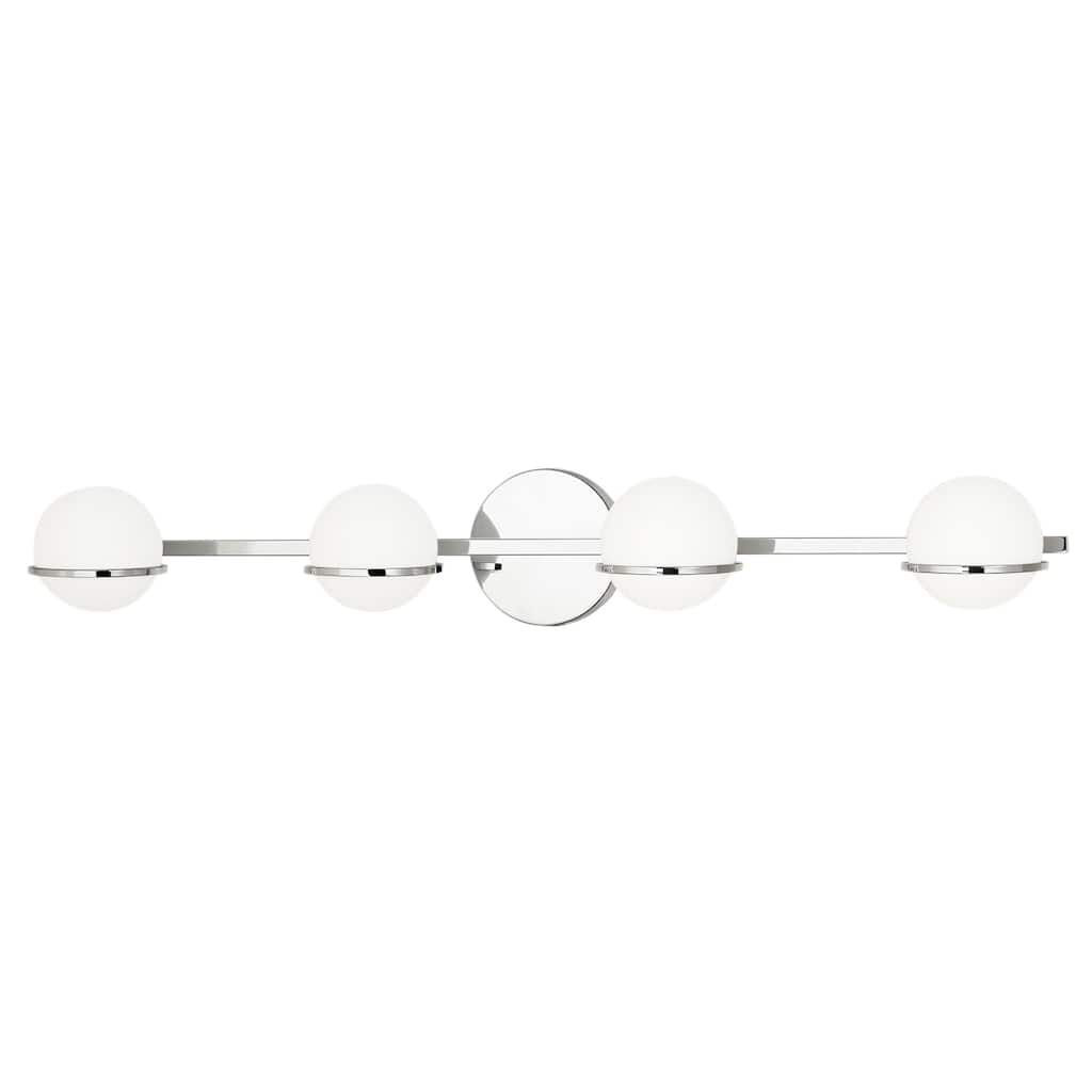 Justice Design Group EVOLV Fusion Centric 4-Light Bath Bar with Opal Glass Shade