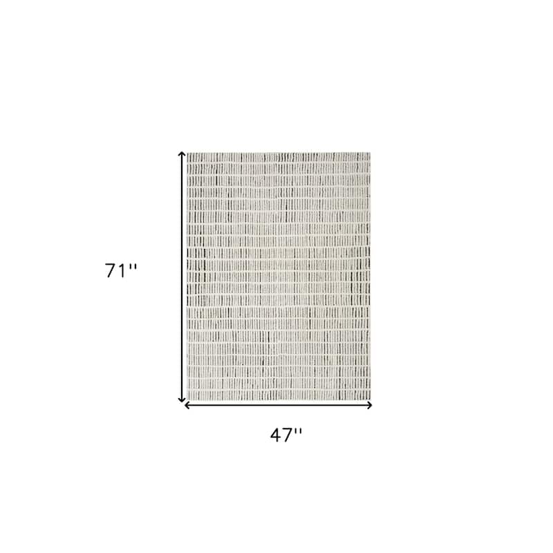 Gani Power Loomed Geometric Modern Stain Resistant Area Rug By HomeRoots - 71' X '47' X '0.63