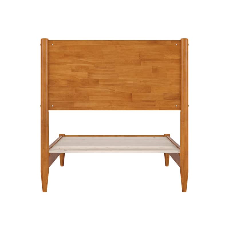 Gothic Grace Solid Wood Platform Bed - Low Profile Twin Bed Frame - Light Toffee Finish