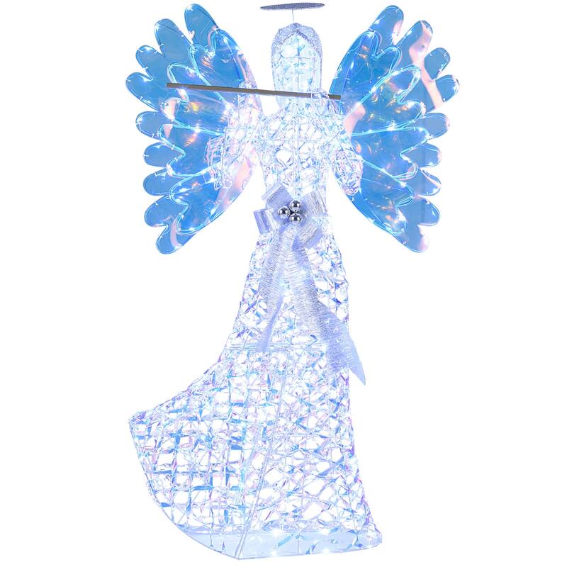 Costway 5.2 FT Lighted Angel Christmas Decoration with Flute, 250 LED - as pic shows - See Details