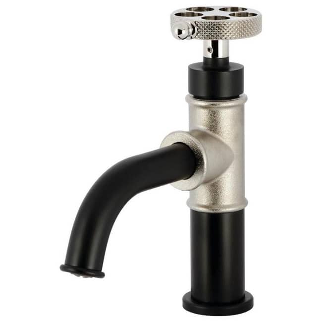 Kingston Brass KS282.RKX Webb 1.2 GPM Single Hole Bathroom Faucet with - Matte Black / Polished Nickel
