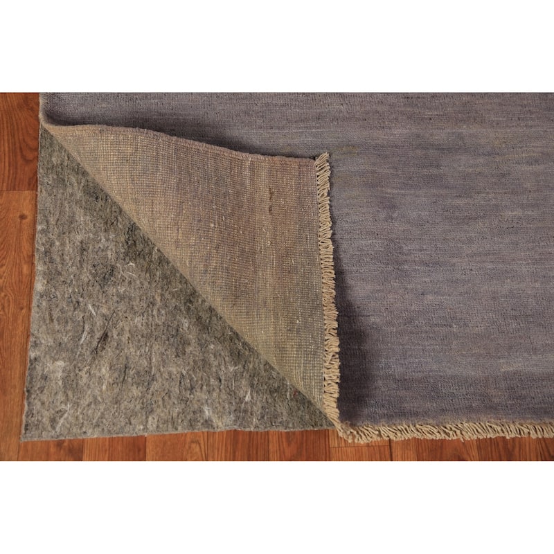 Gray Gabbeh Oriental Rug Hand-Knotted Foyer Wool Carpet - 3'3" x 6'4"